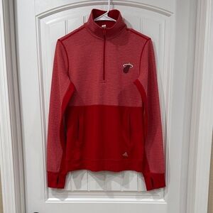 Adidas Red Pullover with Miami Heat Logo
